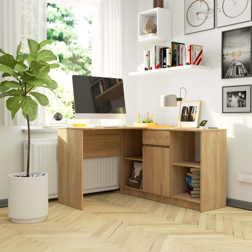 Scrivania angolare AKORD B17 Sonoma Quercia 120 cm 1 anta 1 cassetto 120x126x79 cm