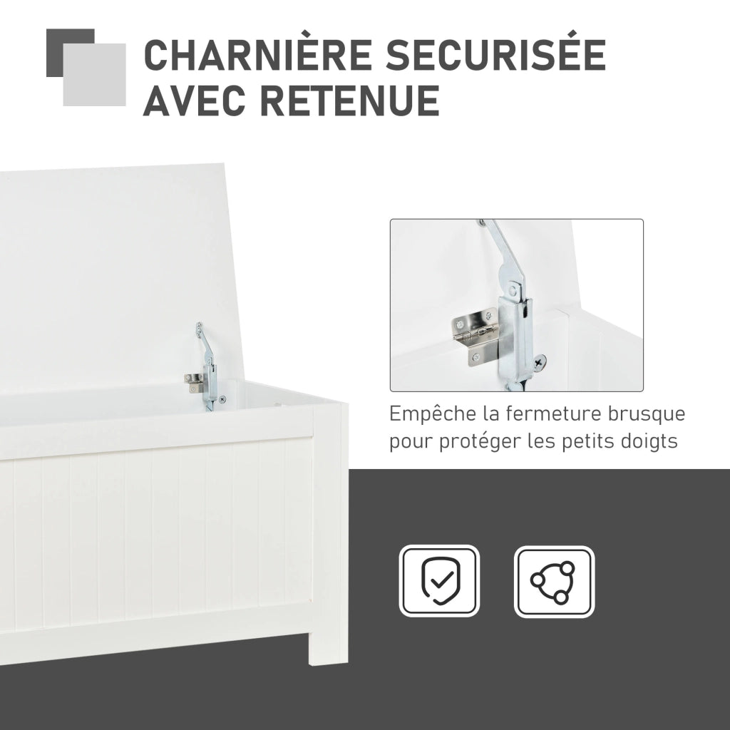 Cassa in legno con coperchio ¨C zephmum ¨C bianco 81x40x46 cm