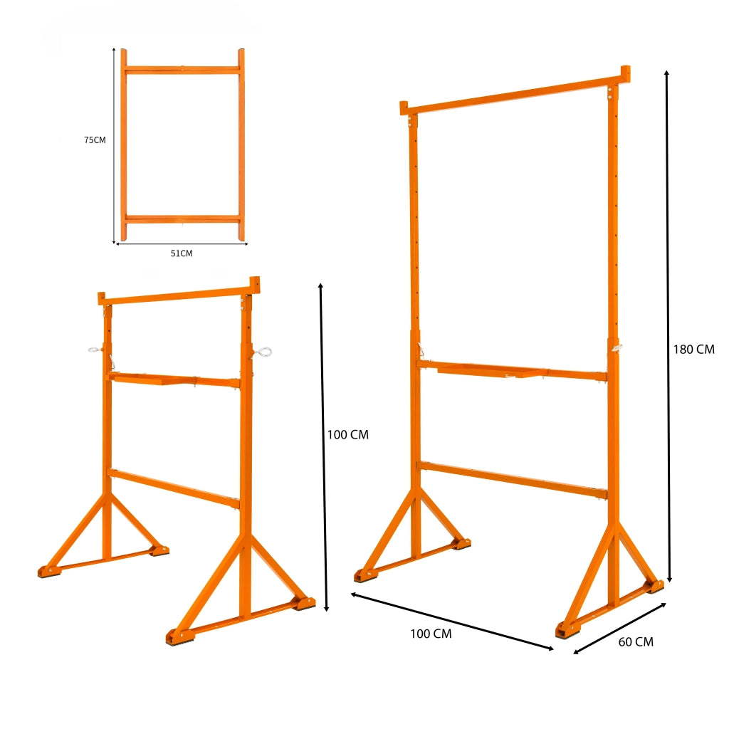 Cavalletti x4 + Supporti Tavola Malta x5 75cm Acciaio Heavy Duty