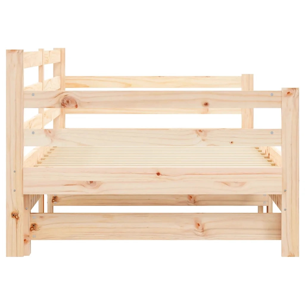 Divano Letto con Letto Estraibile 80x200cm Legno Massello Pino 836150