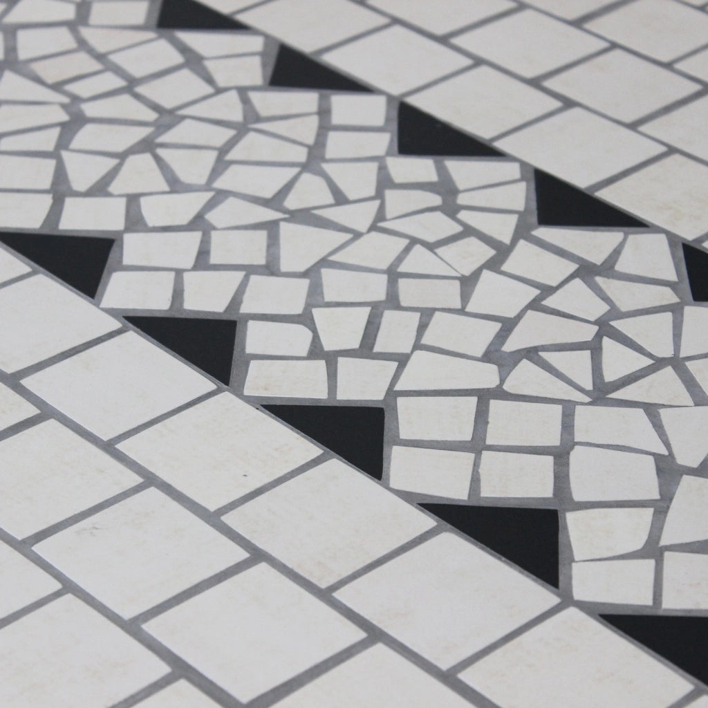 Tavolo da giardino in acciaio e mosaico - ORIANA