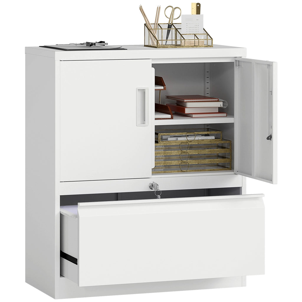 Scrivania con ante ¨C zephmum ¨C bianco 80x40x120 cm