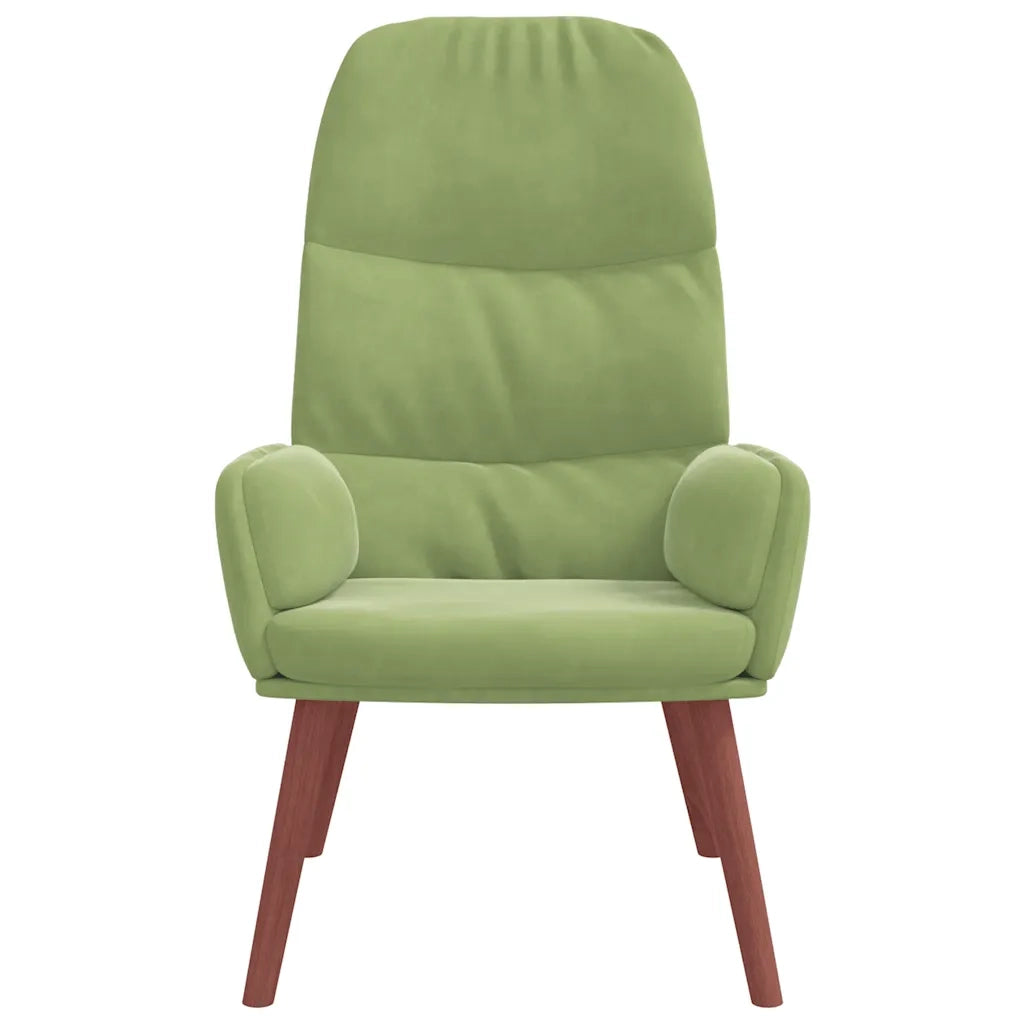 vidaXL Sedia Relax Verde Chiaro in Velluto
