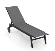 Poltrona da giardino regolabile 190-150,5 x 59 x 33,5-99 cm comfort ottimale design moderno in metallo grigio 20_0017334