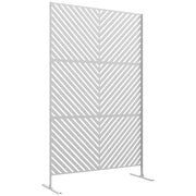Separatore ambienti esterno 3 pezzi triangoli ¨C zephmum ¨C bianco acciaio 122x45x198 cm