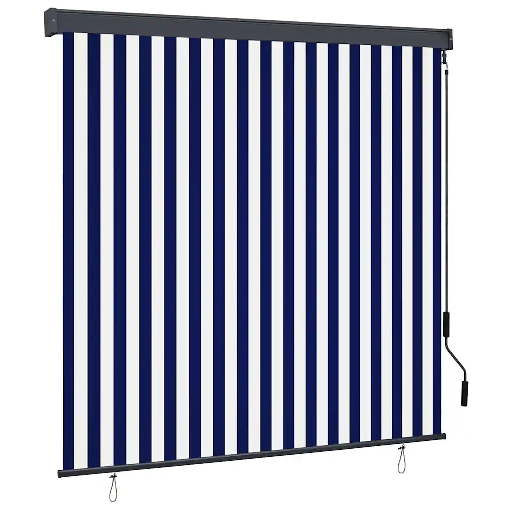 vidaXL Tenda a Rullo Esterna Rigato Blu e bianco 180 x 250 cm Tessuto
