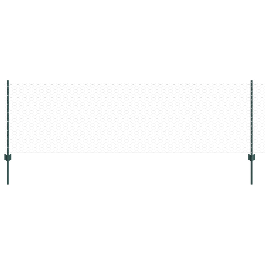Pali per Recinzione  11 pcs U-Channel Verde 80 cm Acciaio