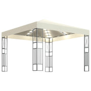Gazebo | Pergolato con Stringa di Luci LED 3x3 m in Tessuto Crema