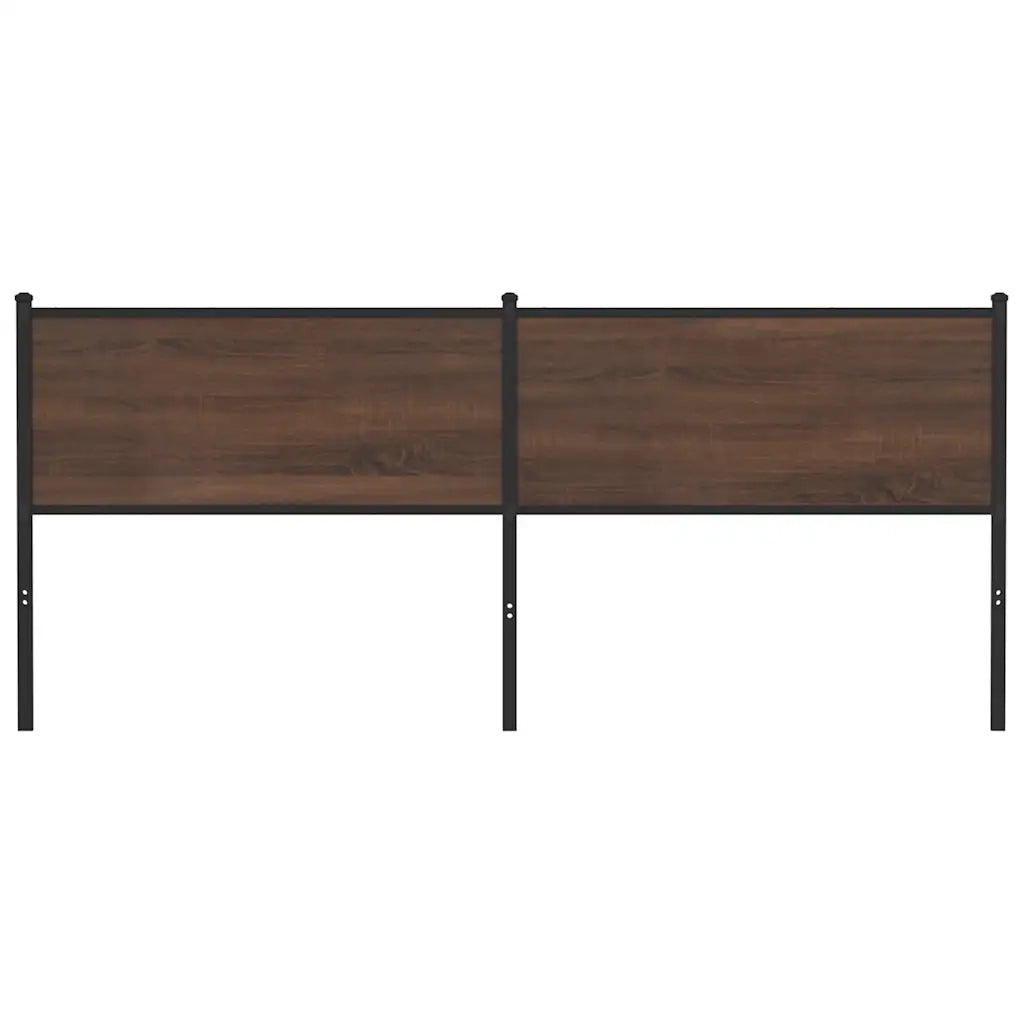 Testiera | Testata di Ricambio Rovere Marrone 190 cm in Legno Multistrato e Acciaio