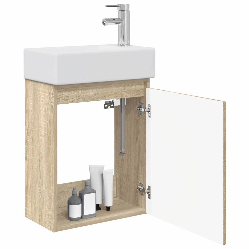 Mobile bagno con rubinetto Rovere Sonoma 45,5 x 22,5 x 84 cm