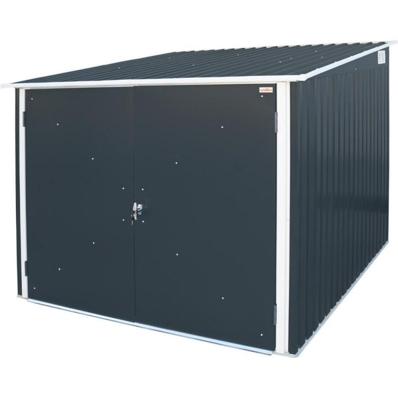 Box per Biciclette 203x203x162 cm in Metallo Antracite e Bianco