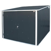 Box per Biciclette 203x203x162 cm in Metallo Antracite e Bianco