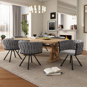 SEDIA DA PRANZO Girevole 360° Set da 6 pezzi Grigio in velluto