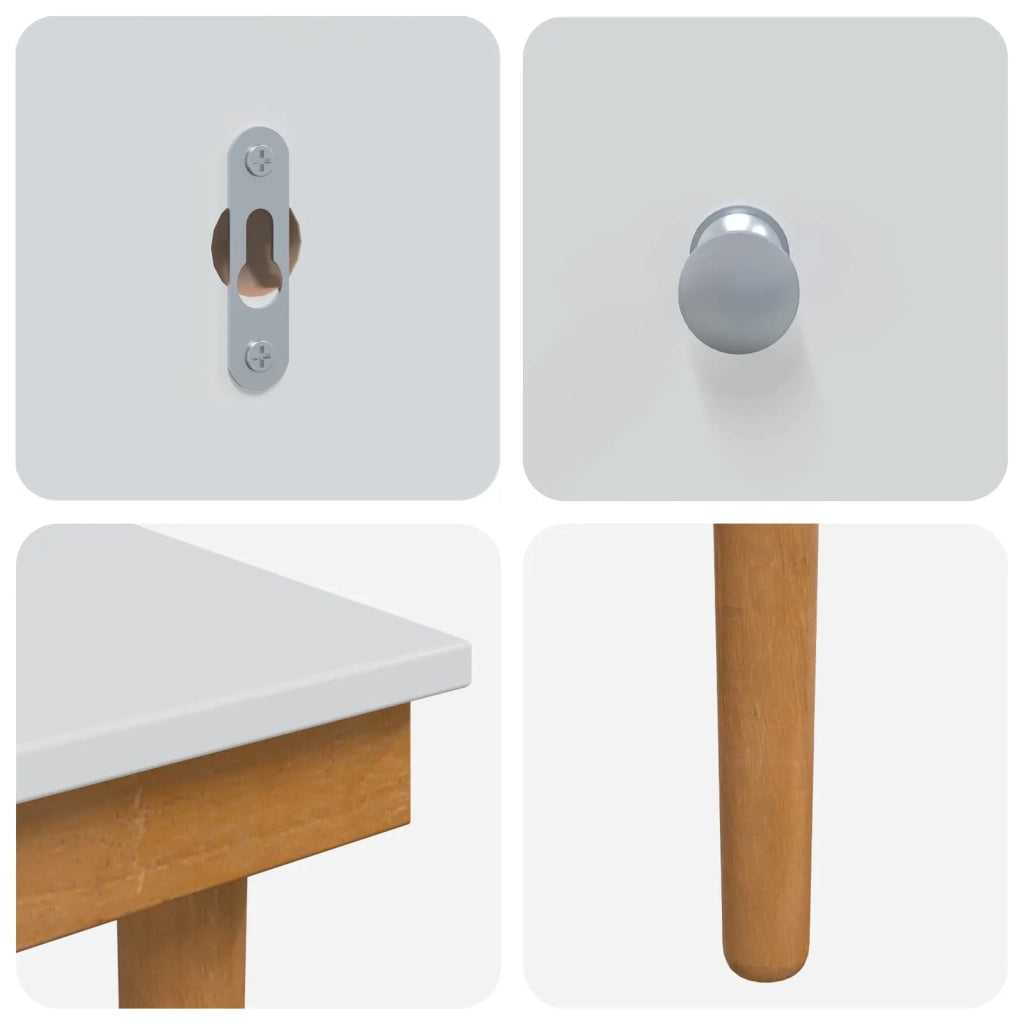 Set Tavolo da Trucco FAUSKE 4 pcs Bianco 76 x 50 x 143 cm 3438591