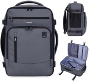 Borsa a Spalla Ecowatch 40x20x25 per Bagaglio a Mano per Volo Laptop Daypack in Materiale PET Riciclato, Impermeabile, Ecologico, 20L, Femminile, Piccola, Grigia