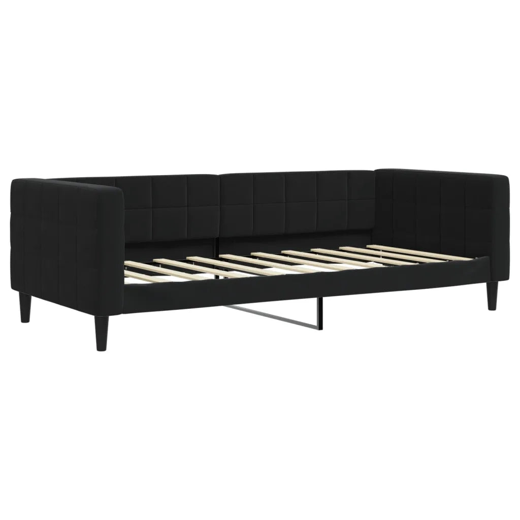Divano Letto Estraibile con Cassetti-Sofa Letto-Daybed Nero 90x190 cm in Velluto 717447
