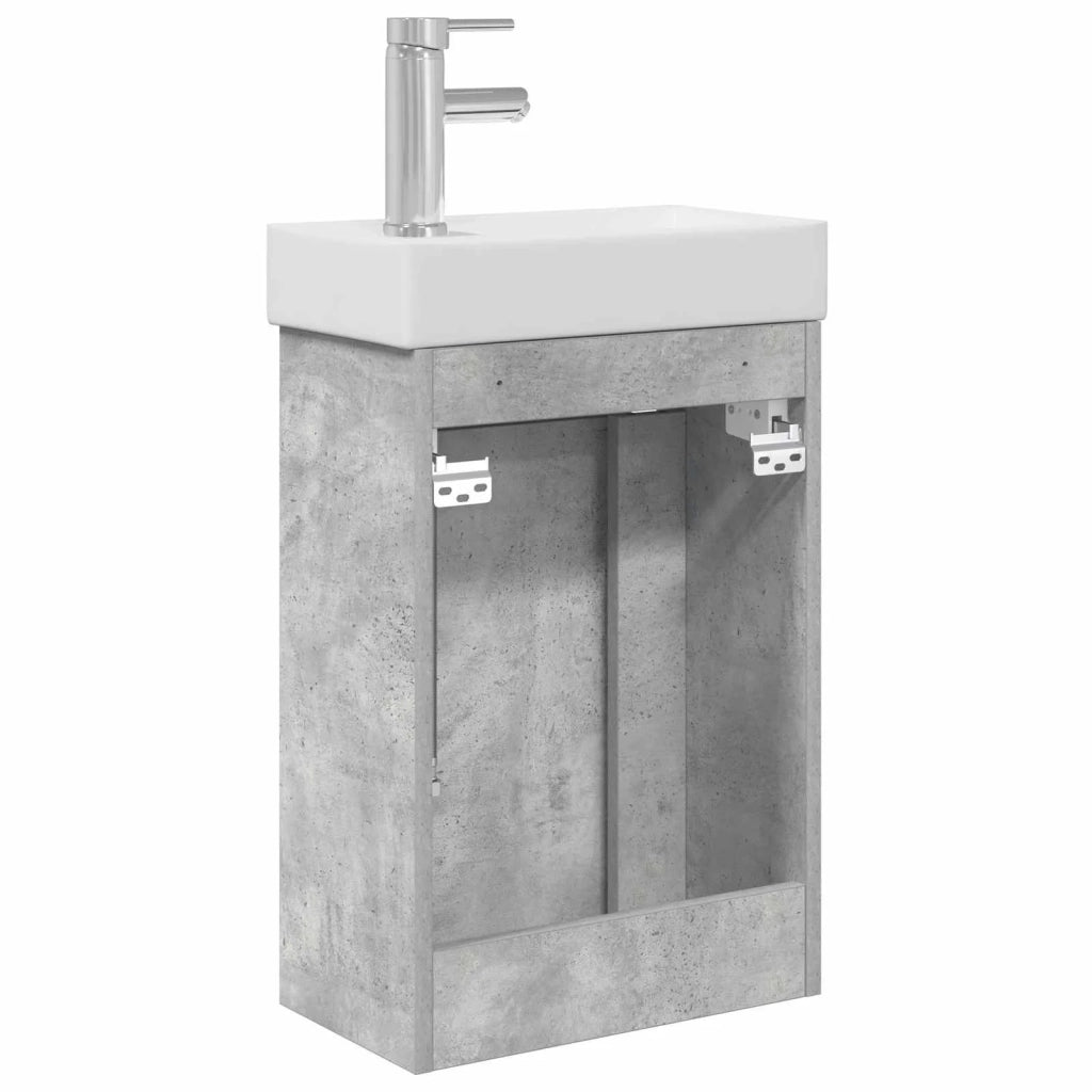 Mobile bagno con rubinetto Grigio Cemento 40,5 x 22,5 x 62 cm 889524