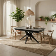 Tavolo da pranzo allungabile in ceramica effetto marmo grigio Caesar 160-240x90 cm fino a 10 posti | Duzzle