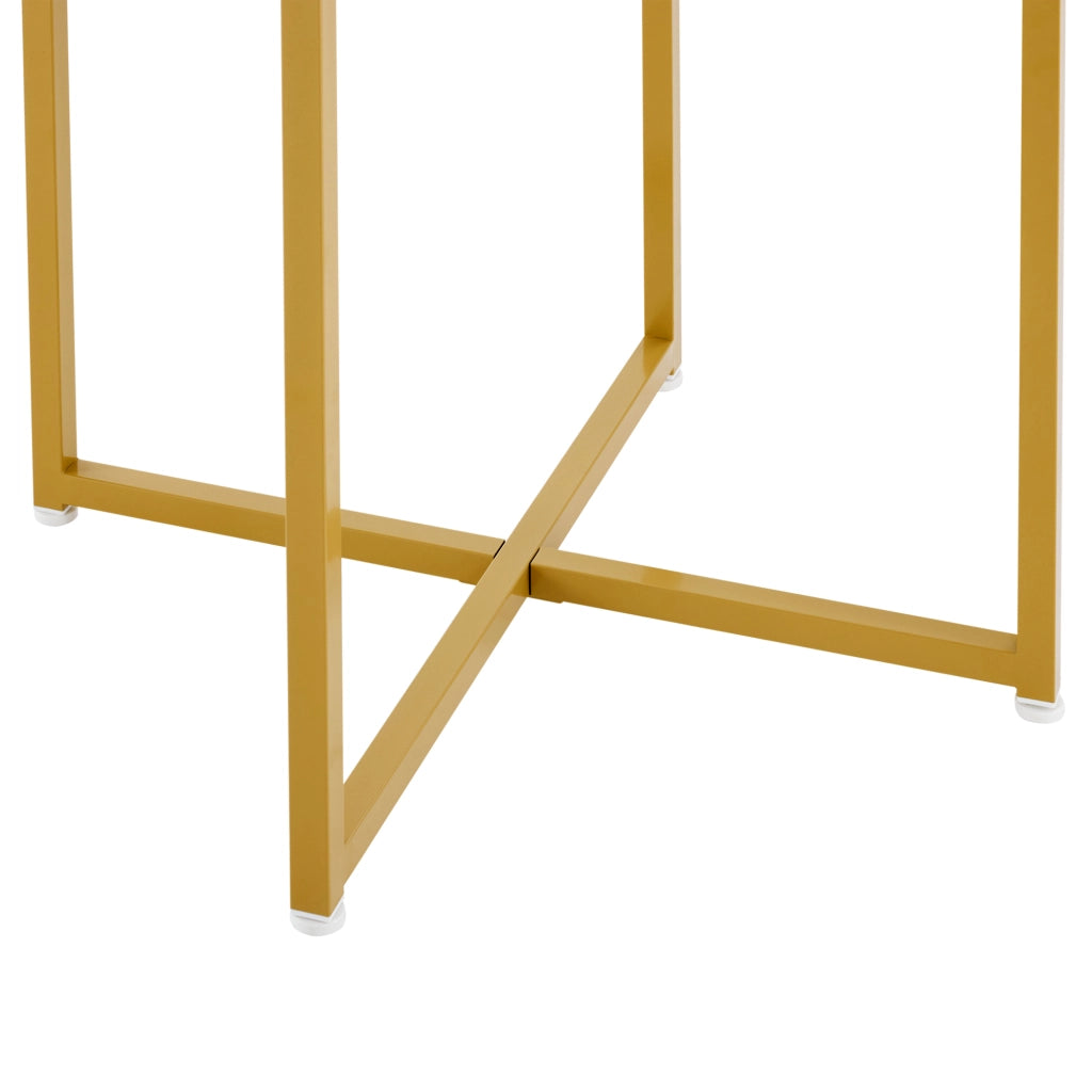 Tavolo da Pranzo con 4 Sedie in Velluto ¨C MINIMAL ¨C Bianco, Piano MDF, Telaio in Ferro Dorato