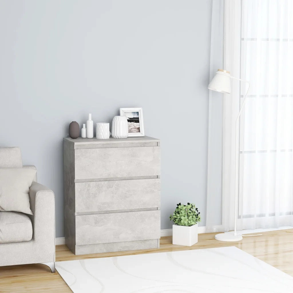Credenza Grigio Cemento 60x35x76 cm in Legno Multistrato 801386