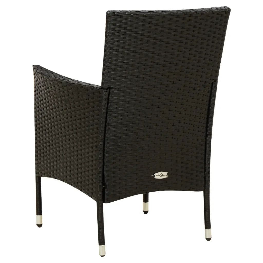 Sedie da Giardino 2 pz | Sedie da Esterno con Cuscini in Polyrattan Nere