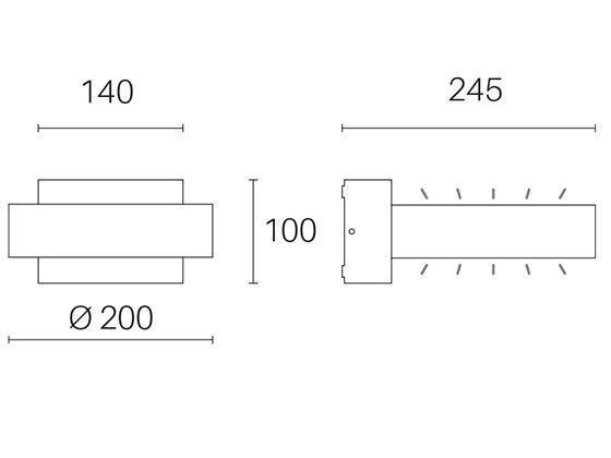 Applique 16W Led 3000K linea plaza bianco