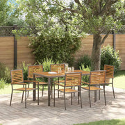 vidaXL Set da Pranzo per Giardino 7 pcs Grigio 150 x 90 x 75 cm