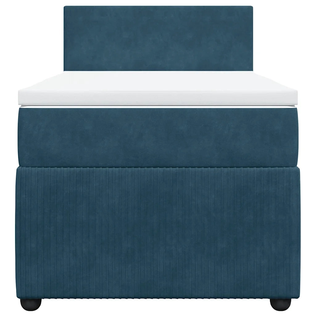 Giroletto a Molle con Materasso Blu 90x190 cm in Velluto