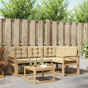 Set di divani da esterno con cuscino 5 pcs Bianco e Beige