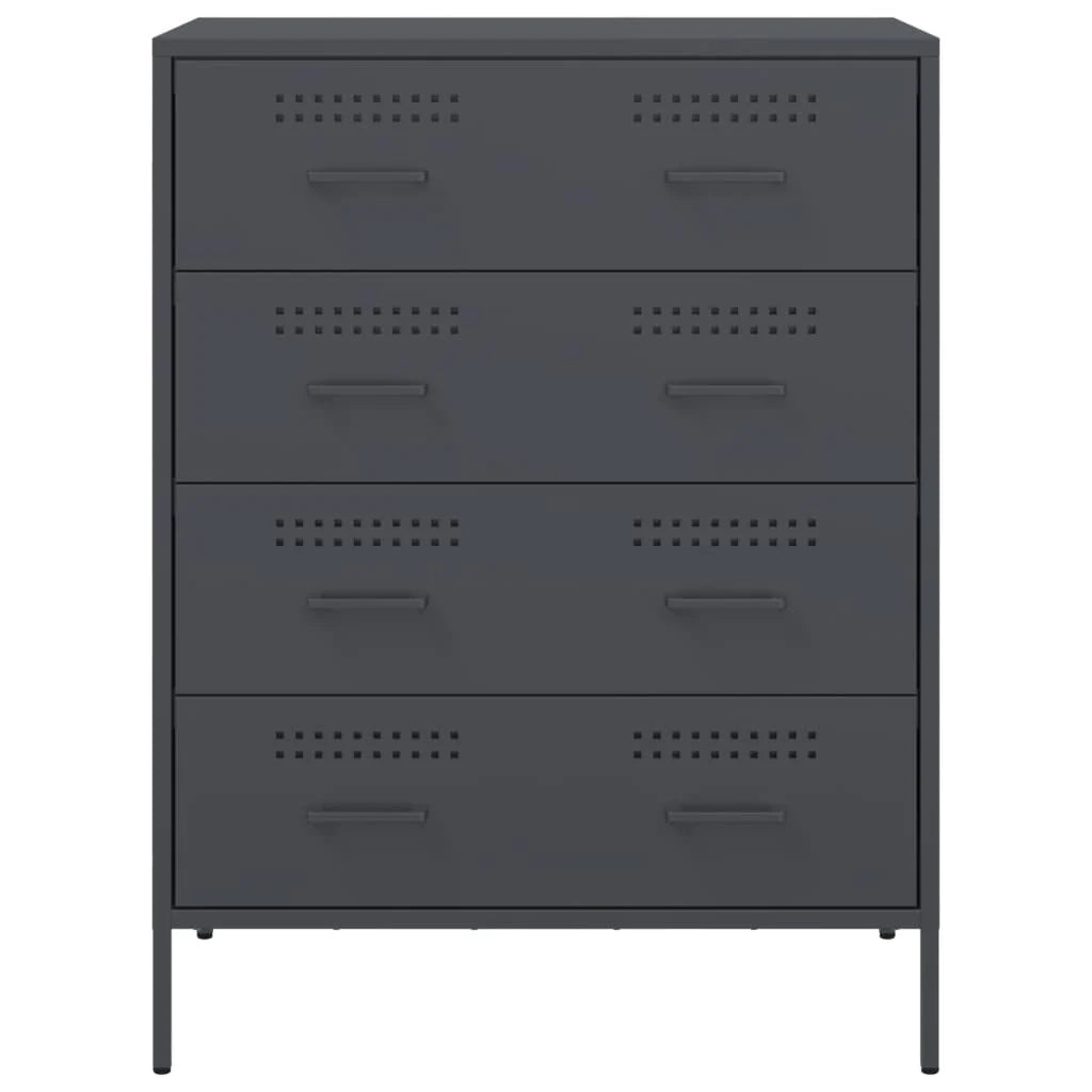 Buffet credenza cassettiera armadio mobile contenitore organizer per cucina soggiorno salotto 68 x 39 x 89 cm acciaio antracite 02_0029708