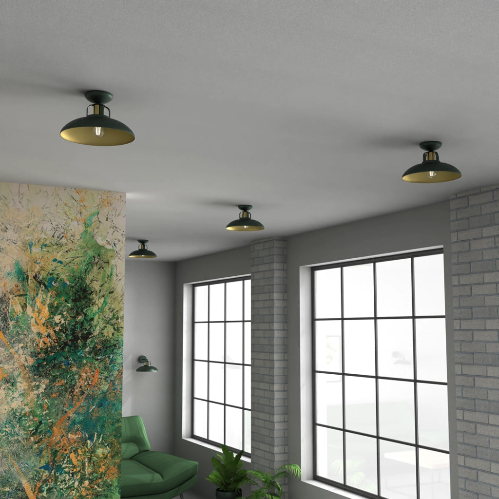 Plafoniera 1 luce Milagro Felix verde/oro 30cm E27