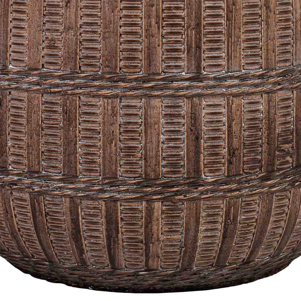Vaso fibra di vetro marrone rossastro 36x36x36 cm