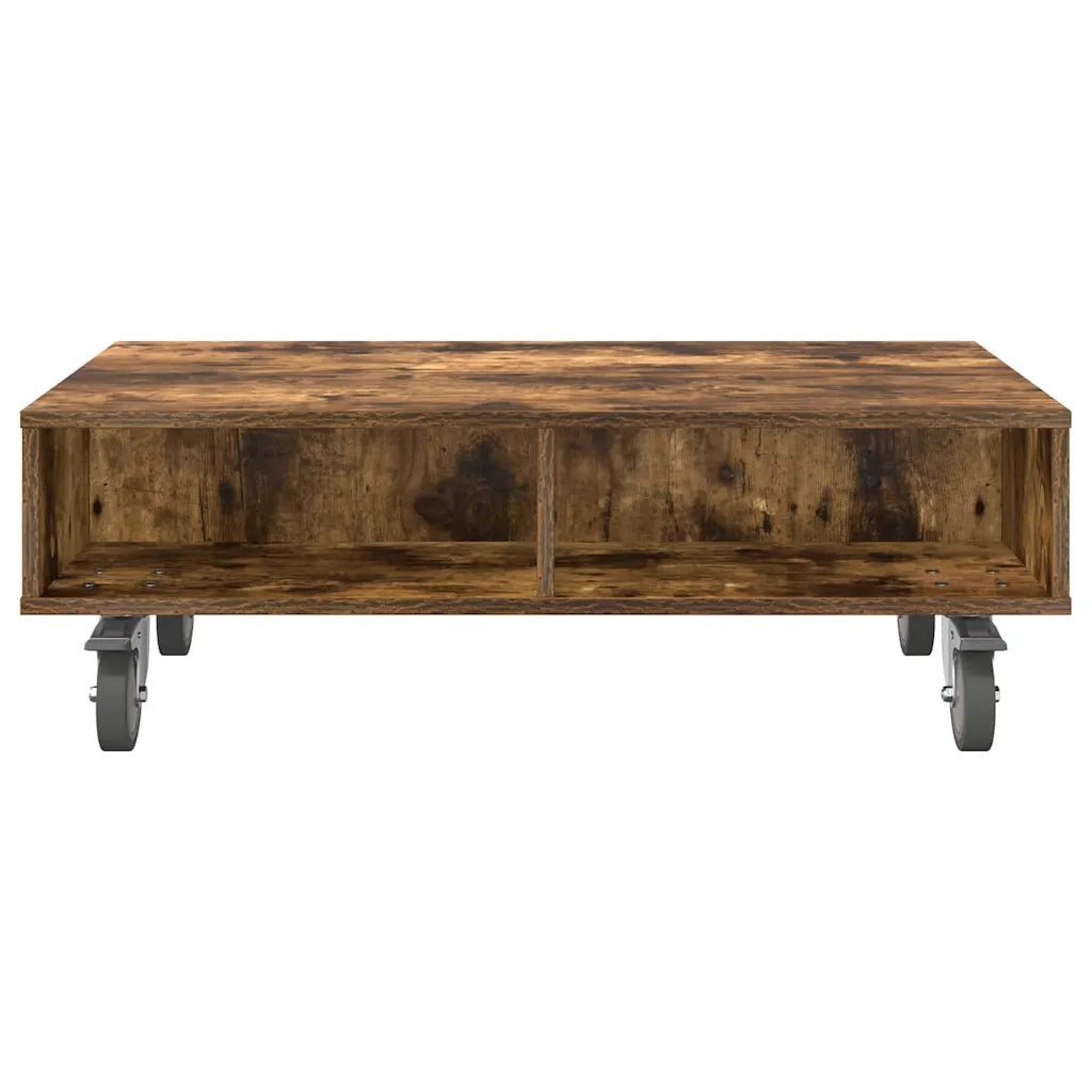 Tavolino con Ruote Rovere fumé 90 x 50 x 30 cm 891020