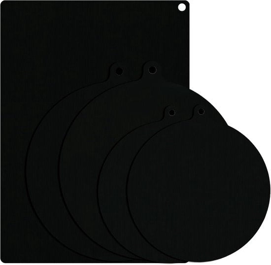 Mat di induzione - set da 5 pezzi - Campo di induzione in silicone - Resistente al calore fino a 260 °C - Protezione per piastre di cottura antiscivolo in ceramica - Mat di protezione termica (22 cm, 24 cm, 35 cm)