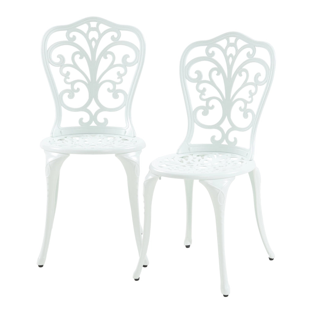 Set da Bistrot Lupsam Tavolo Rotondo e 2 Sedie in Alluminio - Bianco casa.pro