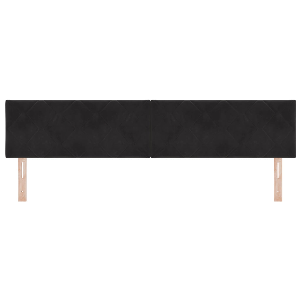Testiera  Design a Blocchi di Diamante Nera 200 cm Velvet