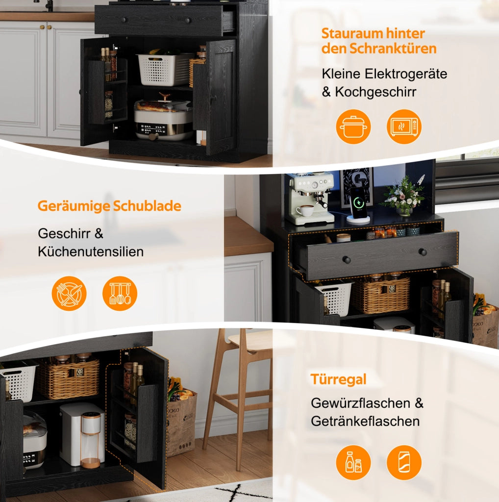 Colonna cucina 72x40x180 cm con LED RGB e prese