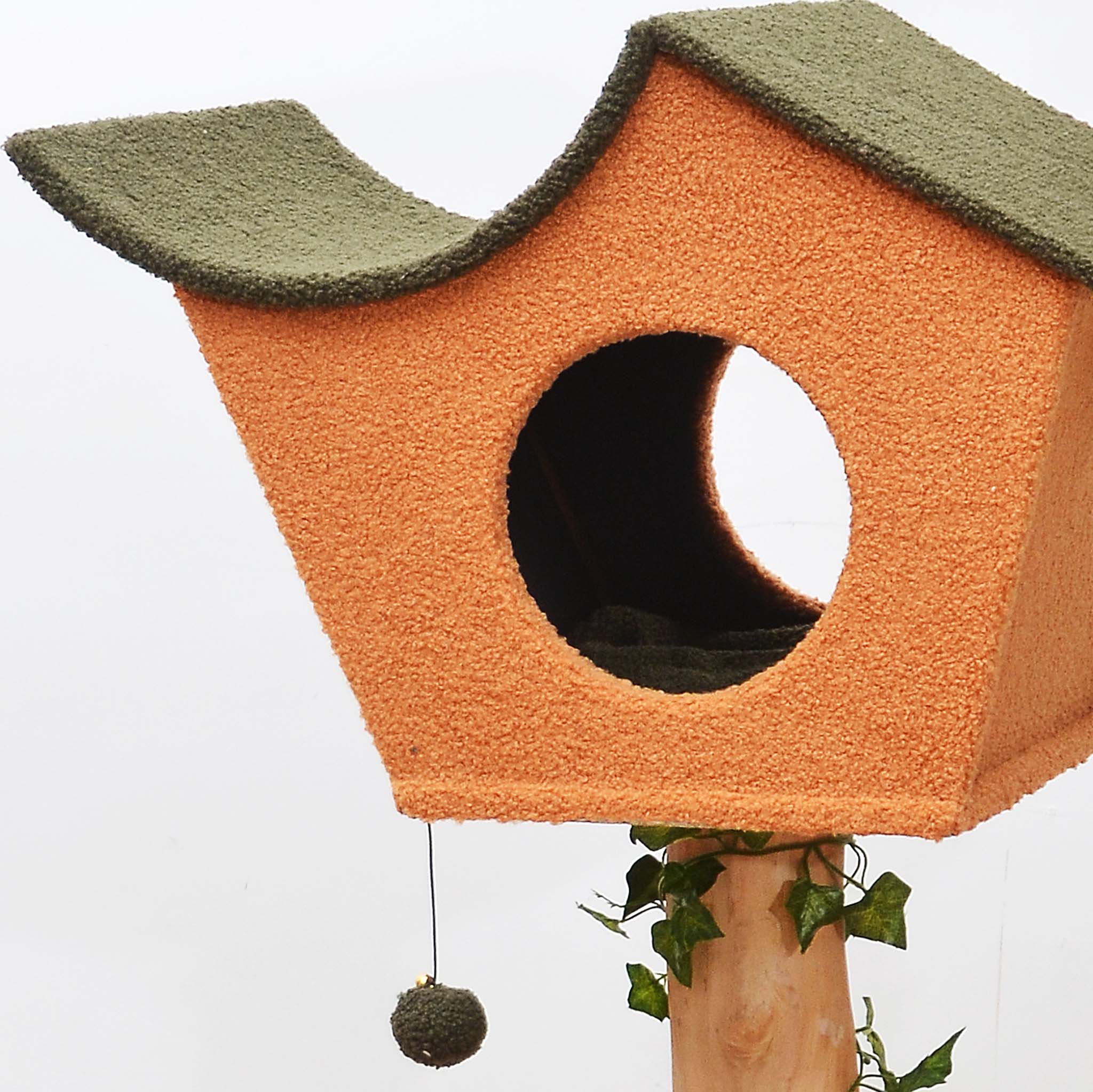 Fudajo Albero tiragraffi con effetto pianta 154 cm pelliccia e legno pero