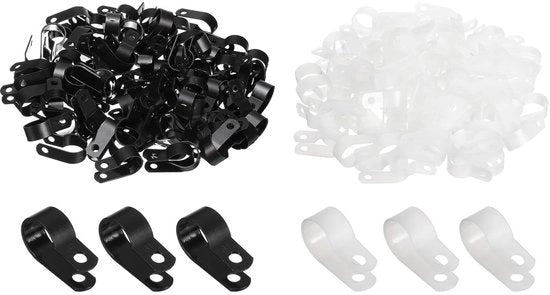 Set di cavi in gomma per gestione cavi, 16 mm, confezione da 200 pezzi