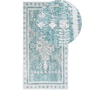 Tappeto in cotone di colore verde menta 80 x 150 cm con motivo orientale soggiorno camera da letto stile retrò