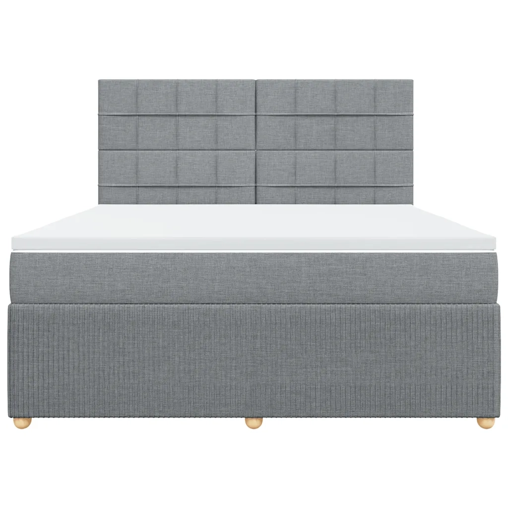 Giroletto a Molle con Materasso Grigio Chiaro180x200 cm Tessuto 3292135