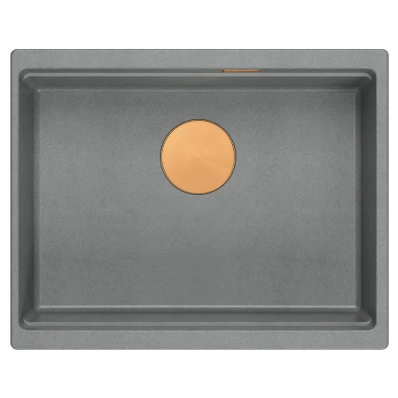 Lavello In Granito Logan 100 Grey Metallic Tappo acciaio