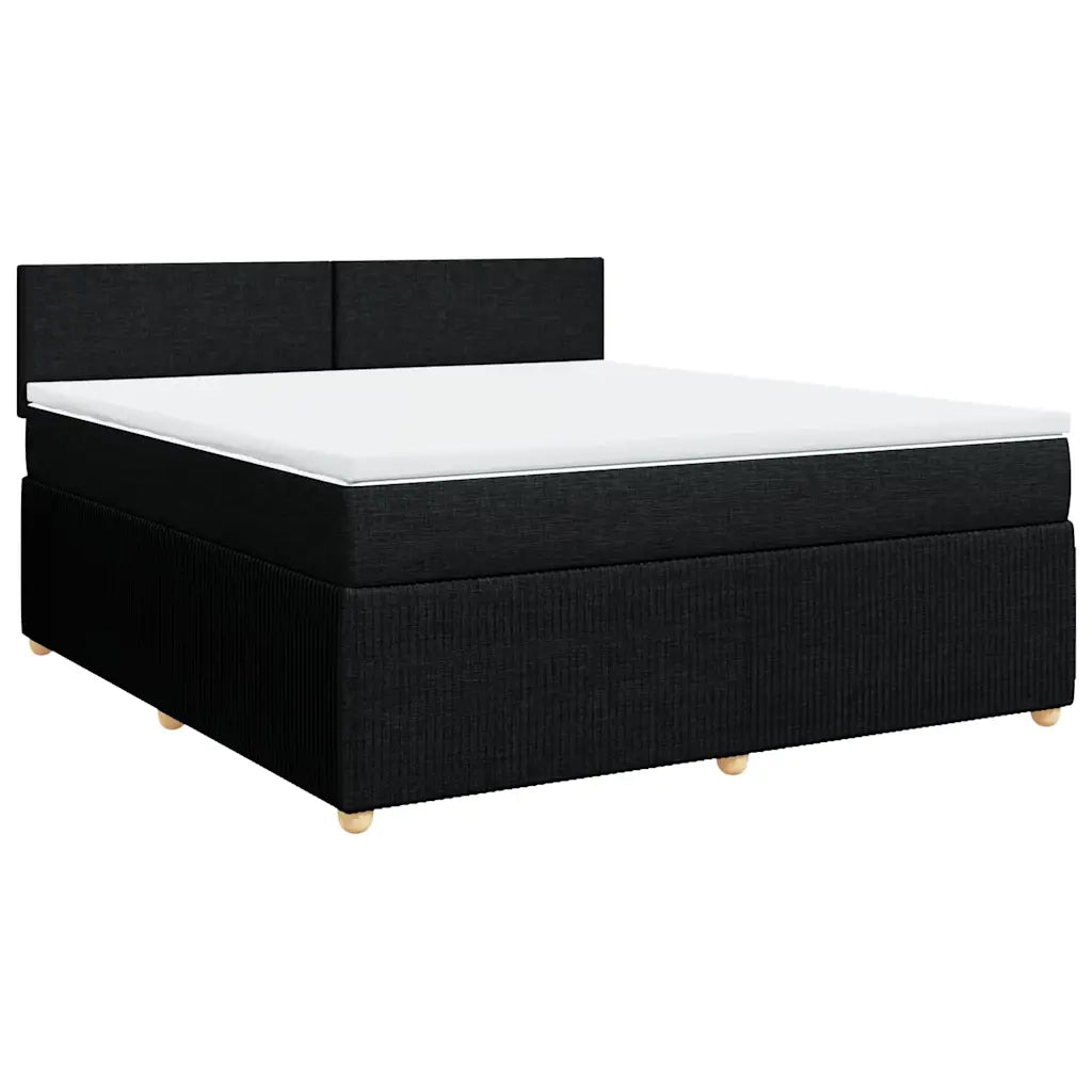 Giroletto a Molle con Materasso Nero 180x200 cm in Tessuto
