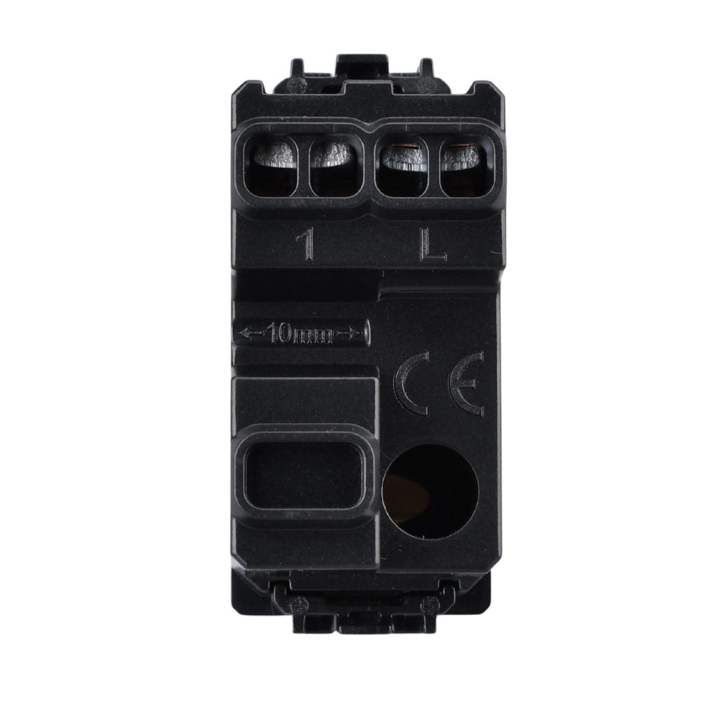 Pulsante 1P 16A 220V Con Disegno Campanello MBL Nero 1M Compatibile Bticino Living International, Retro Illuminabile