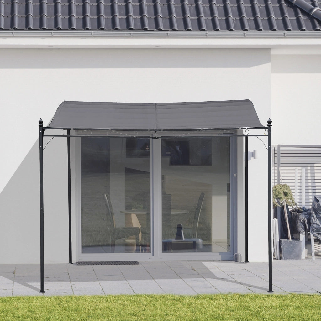 Gazebo Pergola 3x3m da Giardino con Tenda Impermeabile Grigia