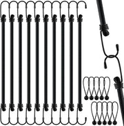 Set di 10 gomme elastiche con ganci per la sicurezza di carico - 60 cm nero