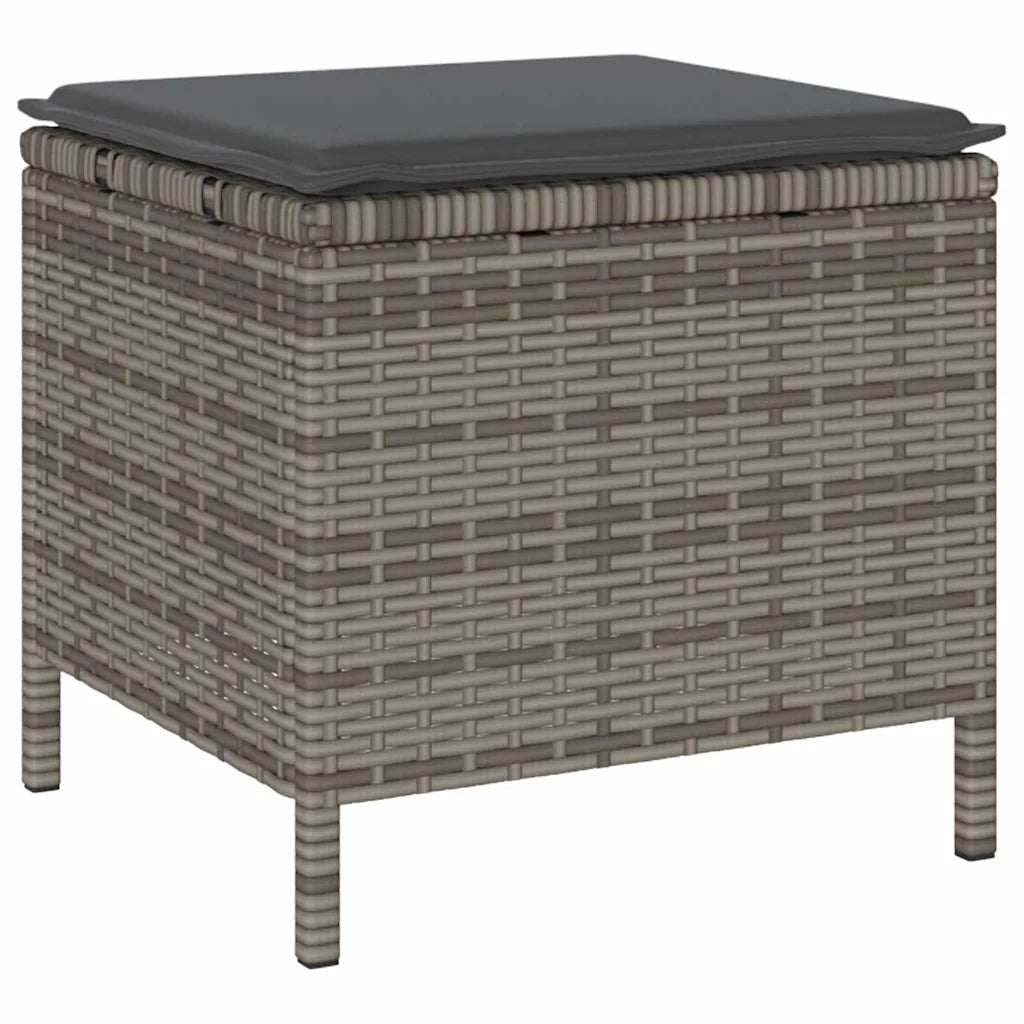 Set da Pranzo per Giardino Grigio polyrattan 42007925