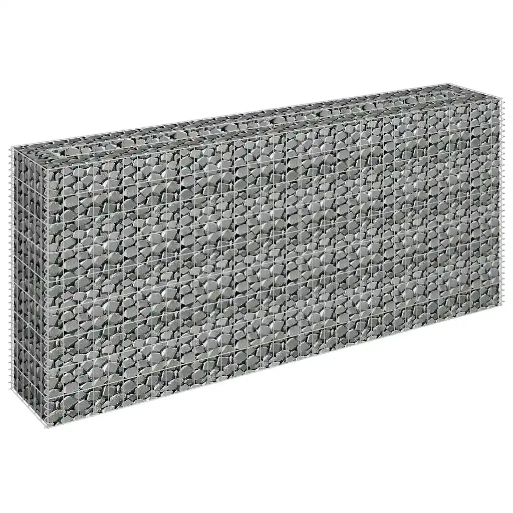 Gabbione Letto Rialzato in Acciaio Zincato 180x30x90 cm 145635