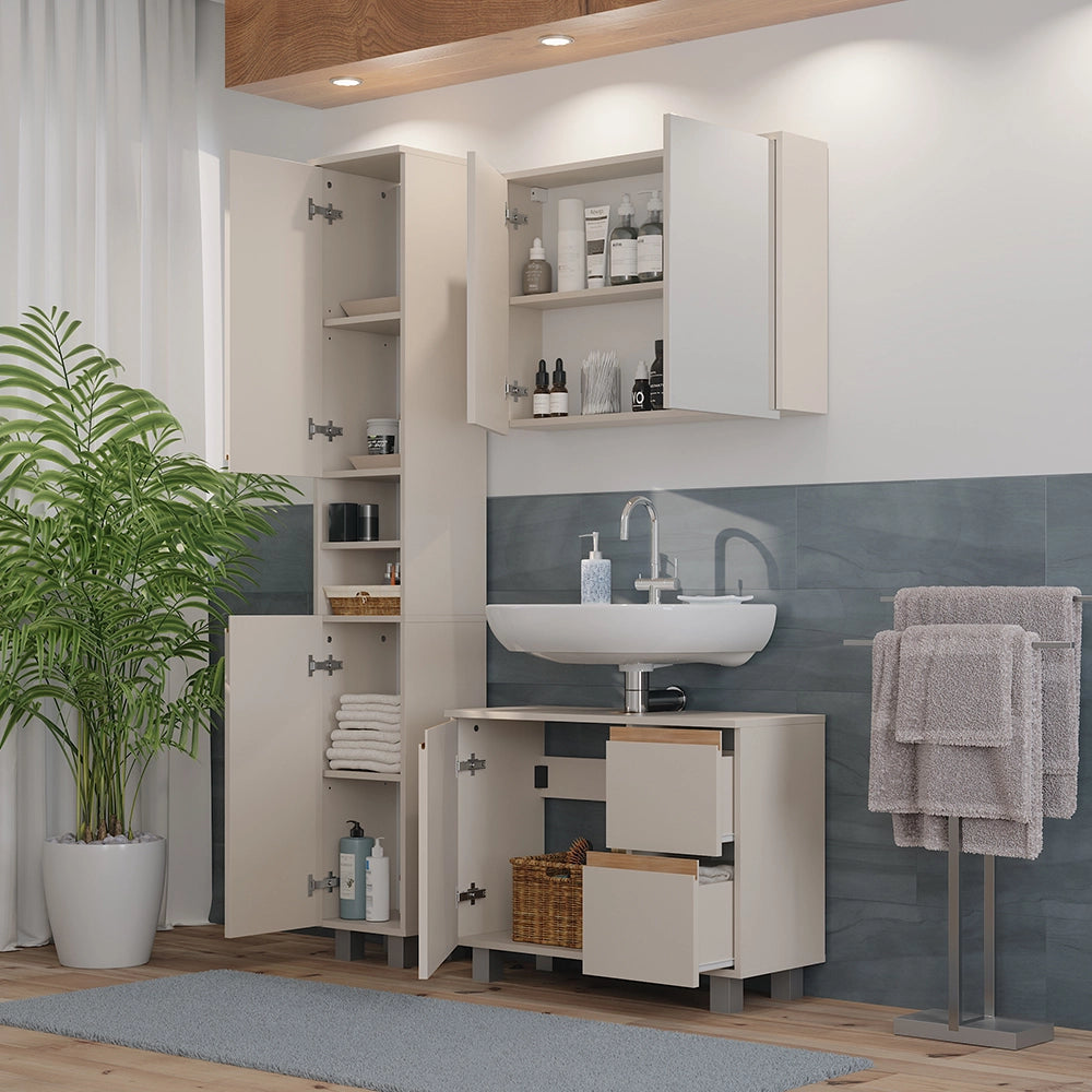 Vicco Set di mobili da bagno Cashmere/Artigianale 3 parti