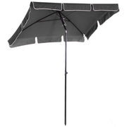 EasyComfort Ombrellone da Giardino Rettangolare 2x1.3 m con Inclinazione Regolabile e Palo in Alluminio, Grigio e Nero